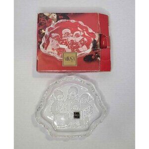 New MIKASA Carolers Glass Etched Sweet Dish from Germany 8 1/4"